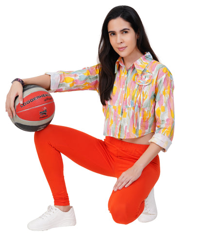 Soft cotton leggings for women with comfortable waistband