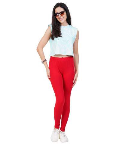 Ladies stretch leggings with premium cotton comfort