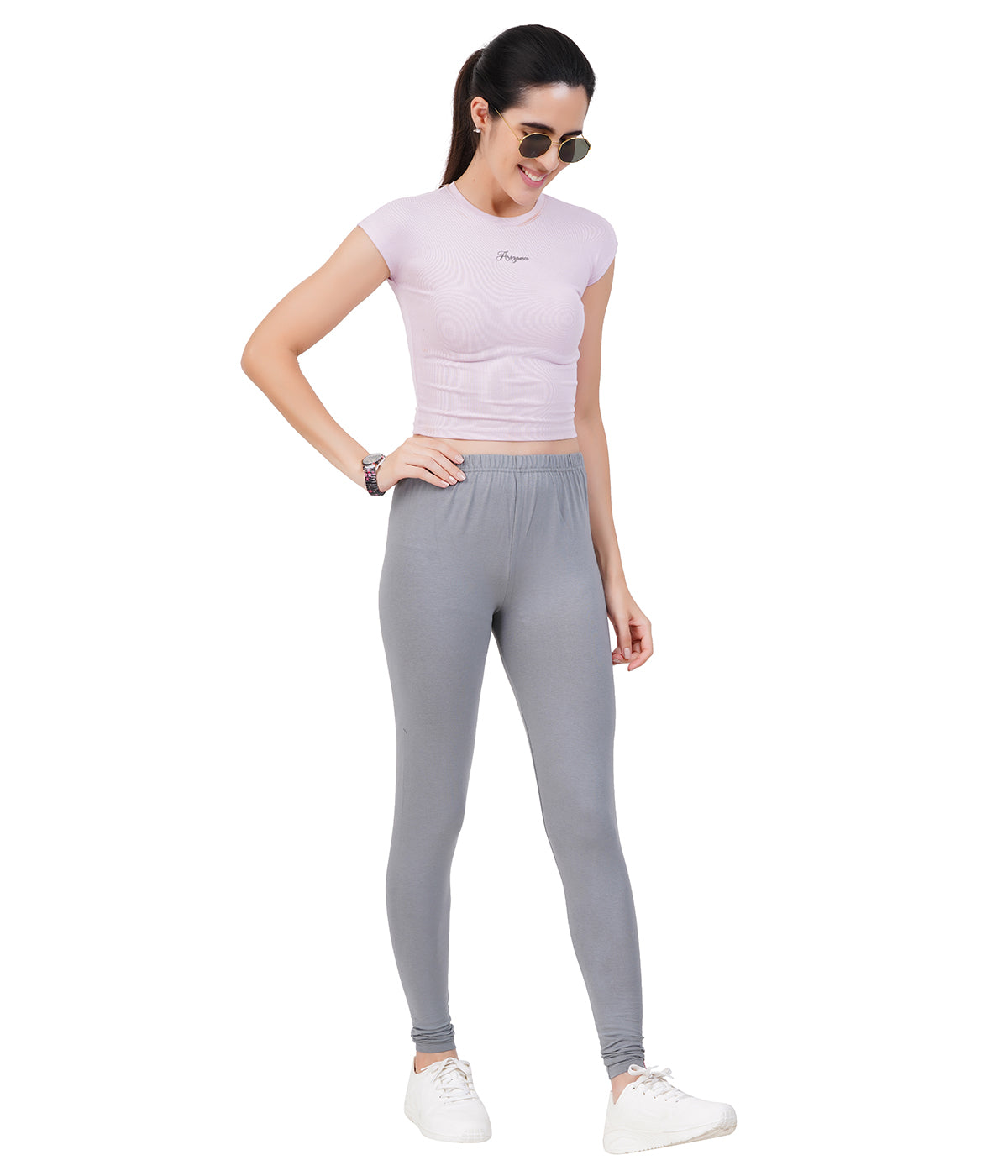 Ladies cotton leggings with comfortable regular fit