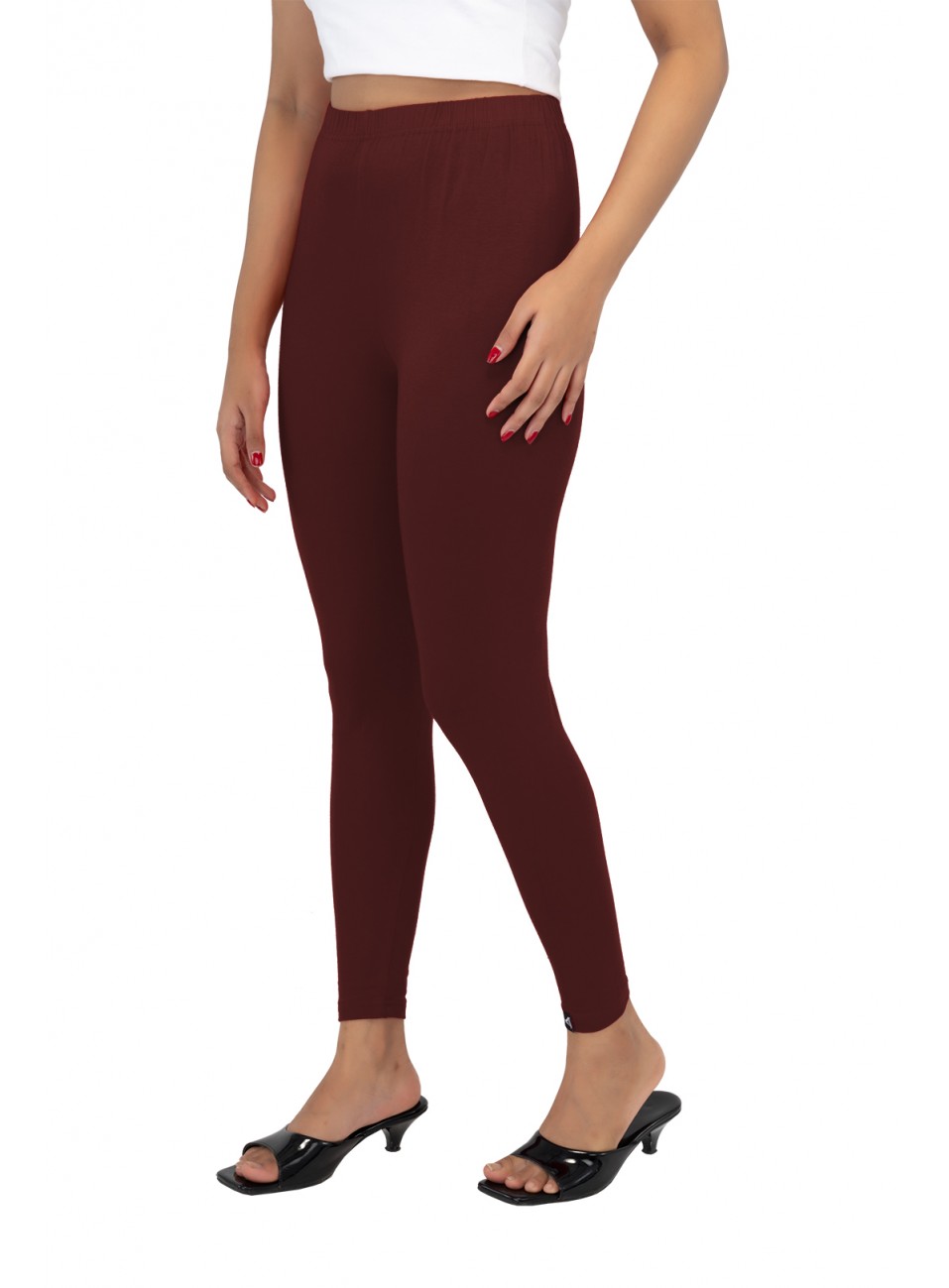 Ladies Mira Ankle Leggings - Maroon (1 Pcs Pack)