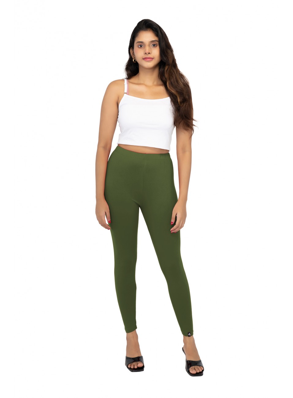 Ladies Mira Ankle Leggings - Olive Green (1 Pcs Pack)