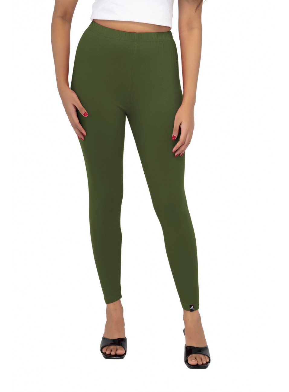 Ladies Mira Ankle Leggings - Olive Green (1 Pcs Pack)