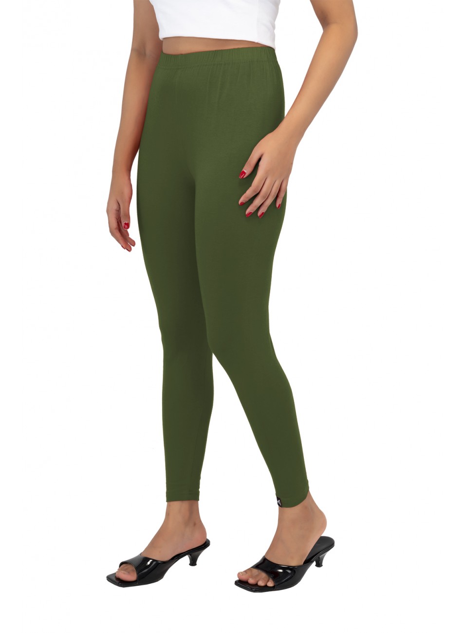 Ladies Mira Ankle Leggings - Olive Green (1 Pcs Pack)