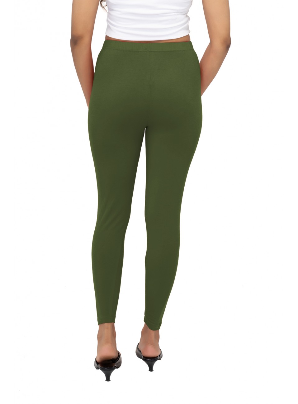 Ladies Mira Ankle Leggings - Olive Green (1 Pcs Pack)