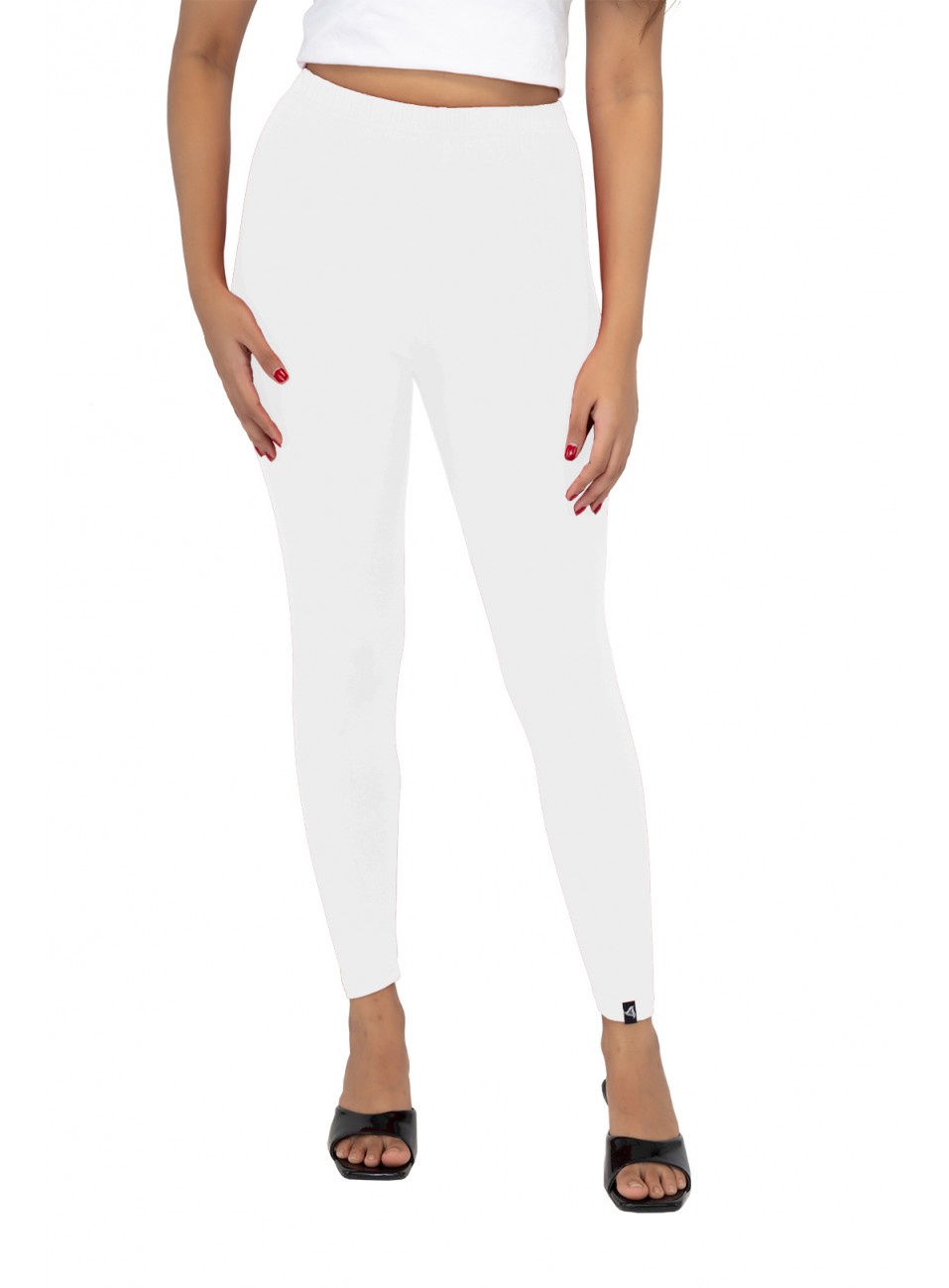 Ladies Mira Ankle Leggings - White (1 Pcs Pack)