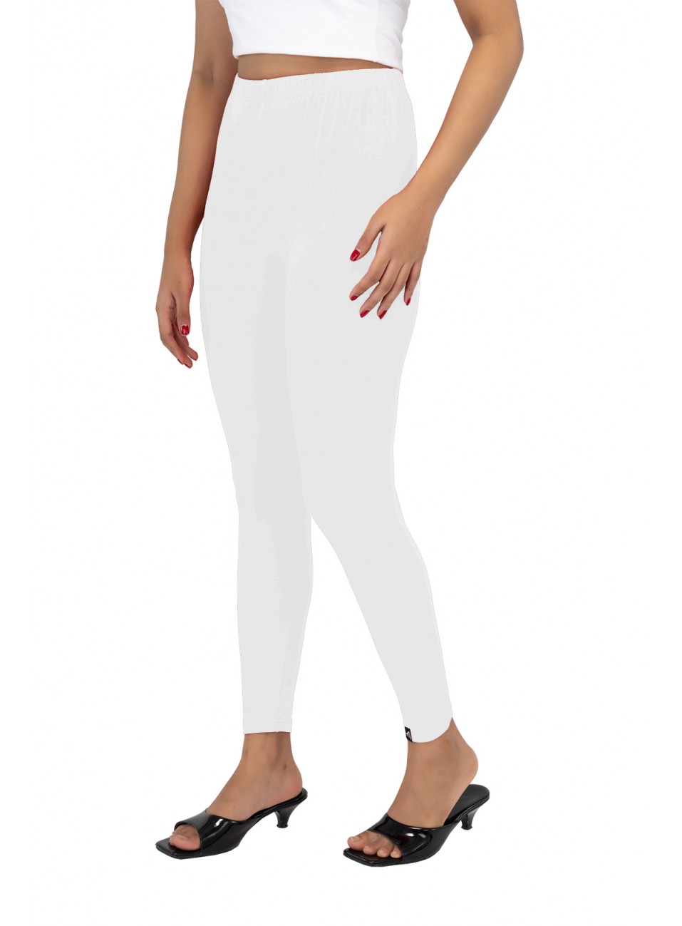 Ladies Mira Ankle Leggings - White (1 Pcs Pack)