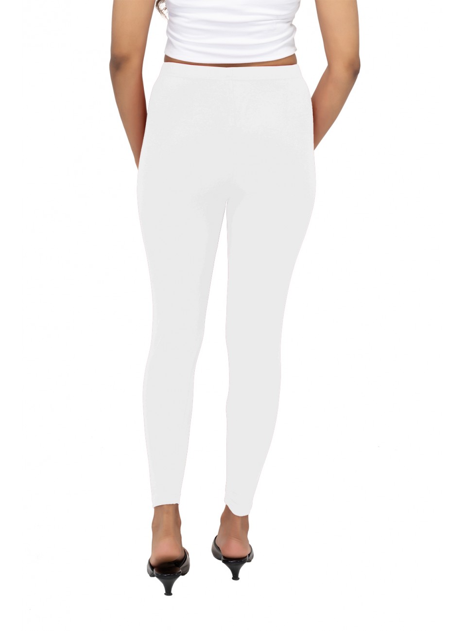 Ladies Mira Ankle Leggings - White (1 Pcs Pack)