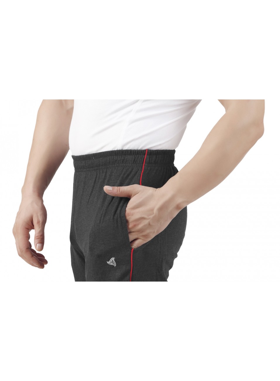 Men’s Track Pant Slim Fit - Black Melange - 1 PCS Pack