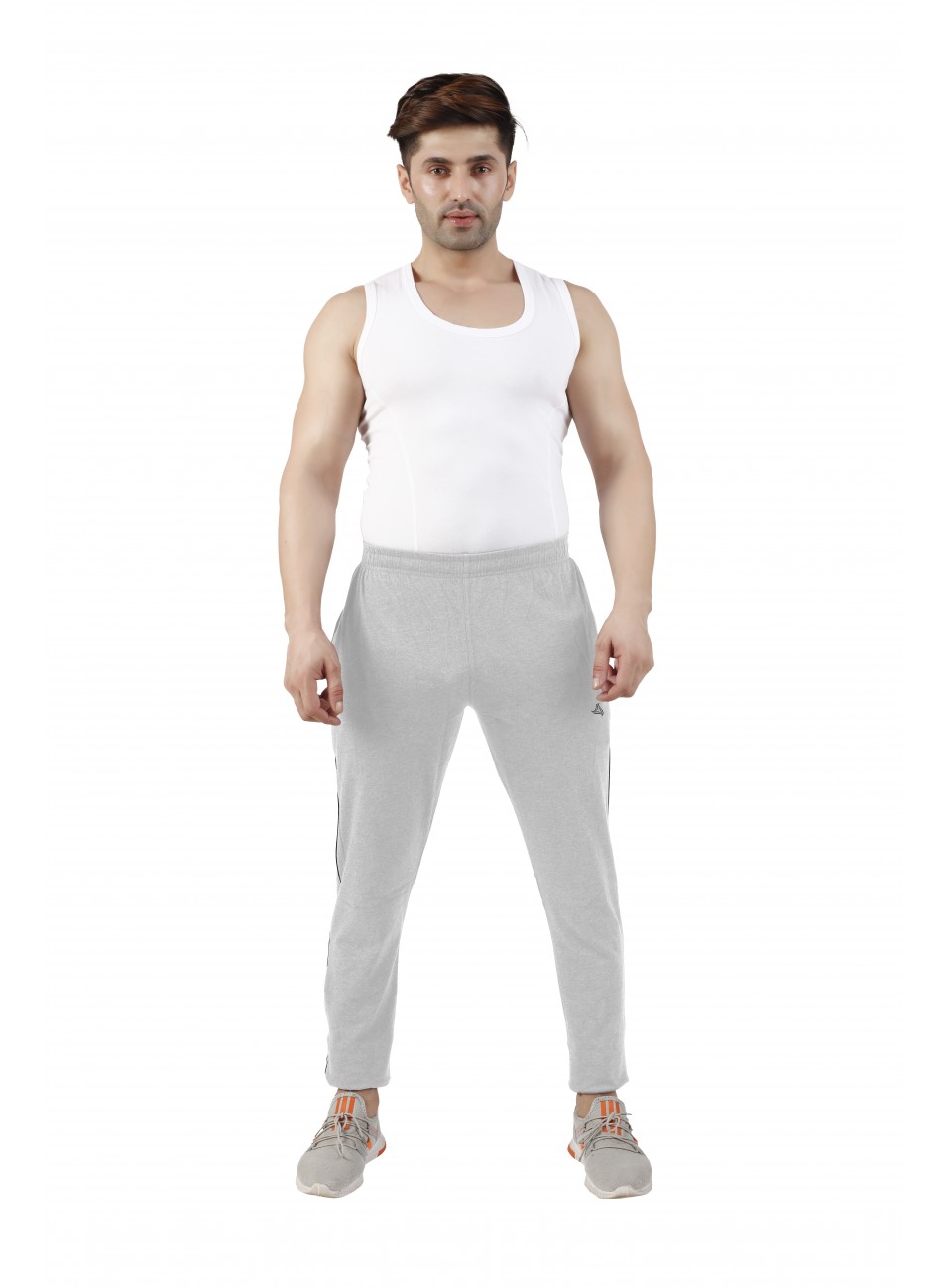 Men’s Track Pant Slim Fit - Grey Melange - 1 PCS Pack