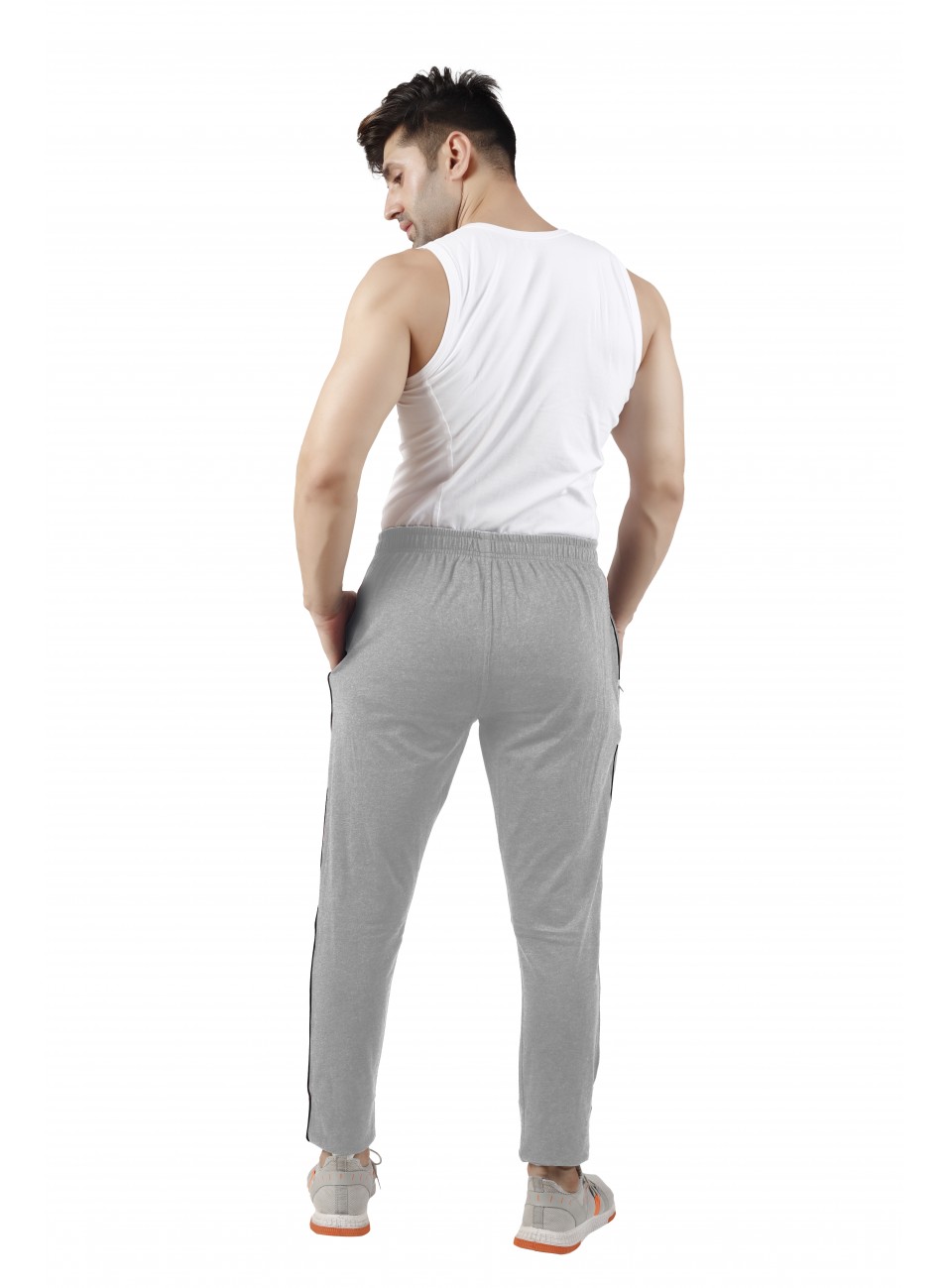 Men’s Track Pant Slim Fit - Grey Melange - 1 PCS Pack