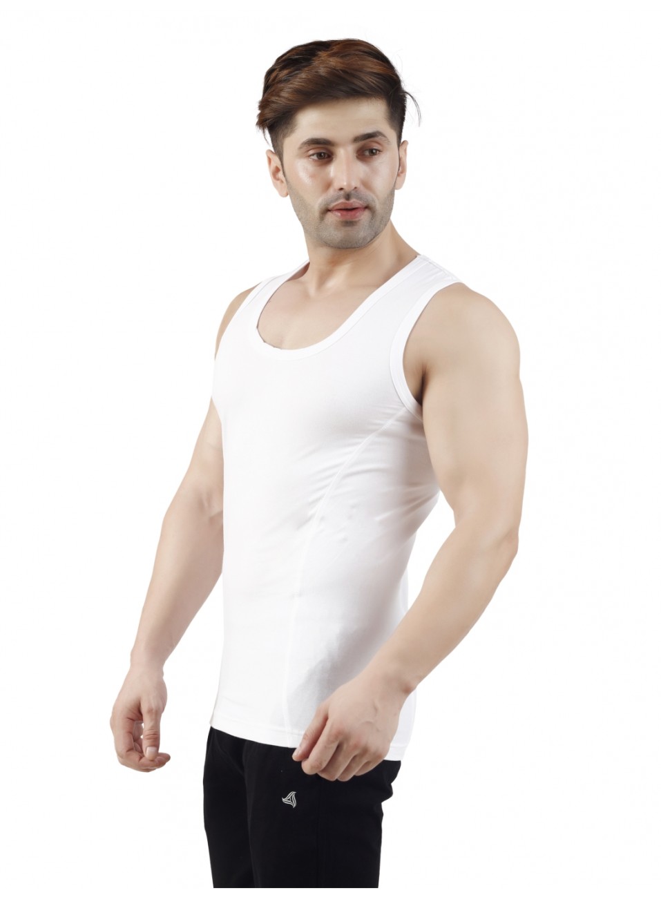 Men’s Vest RN - Spandex White - 1 Pcs Pack