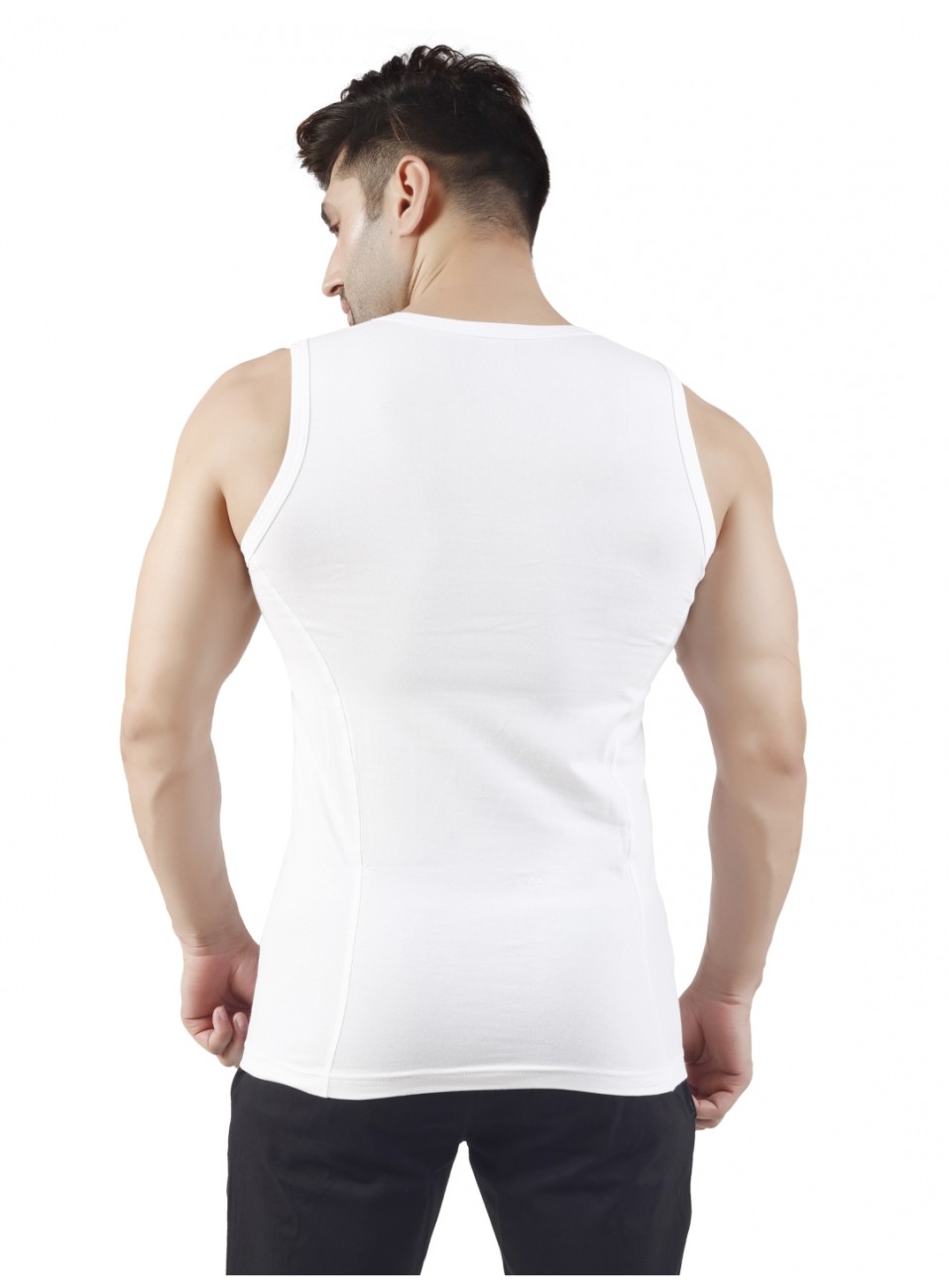 Men’s Vest RN - Spandex White - 1 Pcs Pack