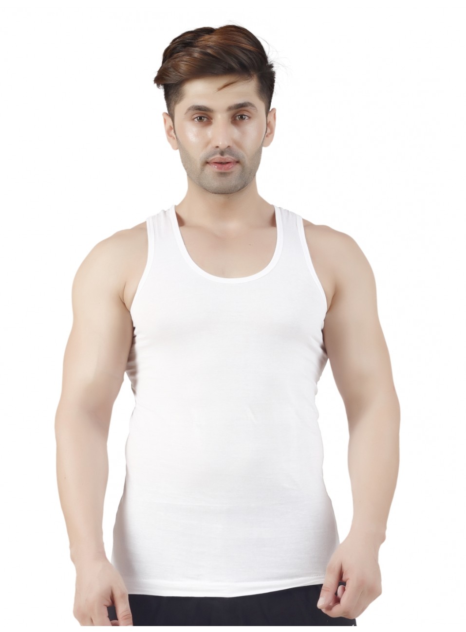 Men’s Vest RN - White - 1 PCS Pack