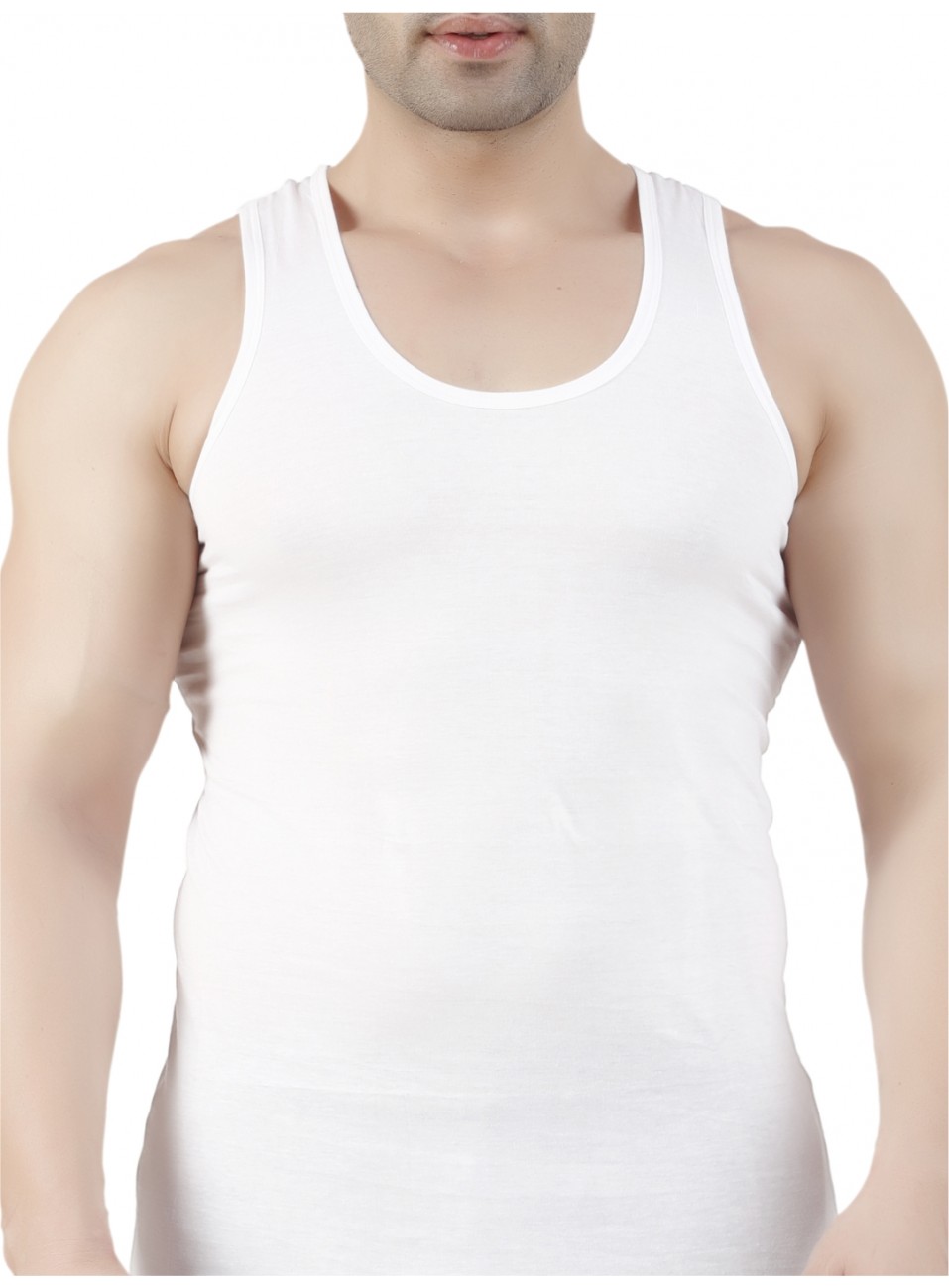 Men’s Vest RN - White - 1 PCS Pack