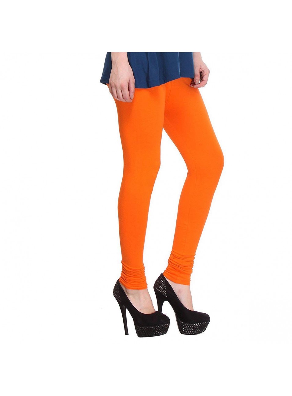 Buy De Moza Women Orange Solid Cotton Blend Ankle Length Western Wear  Legging (Xs) Online at Best Prices in India - JioMart.