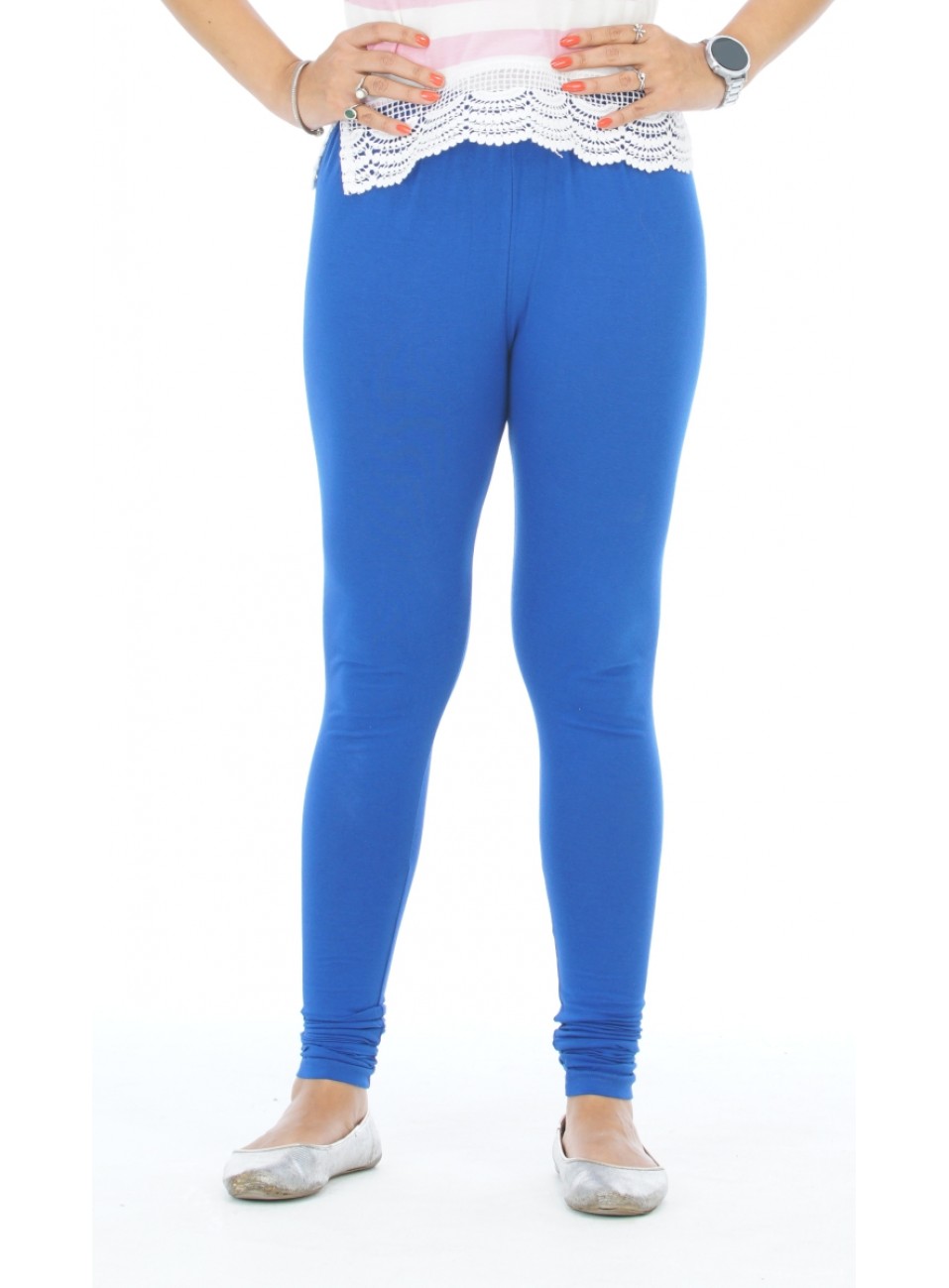 Buy Pelian Women Blue Cotton Full Length Legging (XXL) Online at
